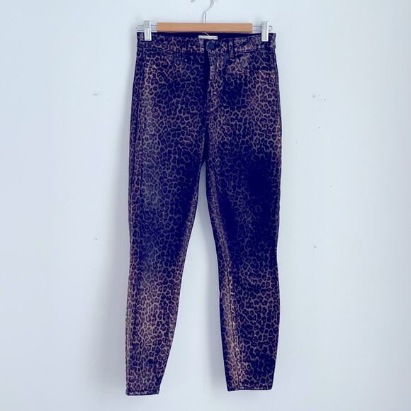 L’Agence Margot leopard print wax coated skinny jeans sz 27 - Picture 1 of 6